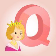 Q queen Alphabet icon great for any use Vector EPS10