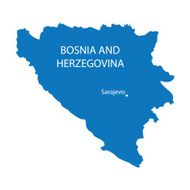 blue map of Bosnia and Herzegovina