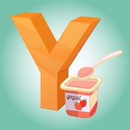 Y yogurt Alphabet icon great for any use Vector EPS10