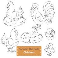 Connect the dots (farm birds set chicken family) N2