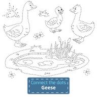 Connect the dots (farm animals set goose family) N2
