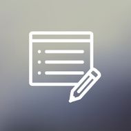 Note pad and pencil thin line icon N2