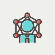Brain idea technology thin line icon N2