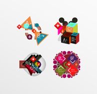 Set of abstract geometric shapes with options N8