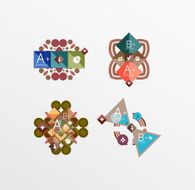 Set of abstract geometric shapes with options N9