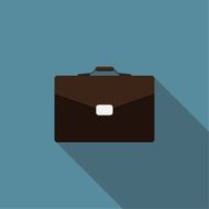 Bag Flat Icon with Long Shadow Vector Illustration