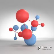 Molecular structure with spheres 3d vector Illustration