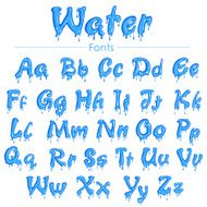 English font in water texture