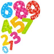 Color numbers isolated on white