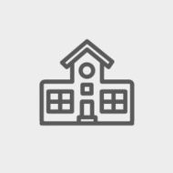 School building thin line icon N2
