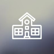 School building thin line icon N3