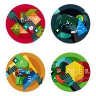 Set of flat design circle option infographics concepts N7