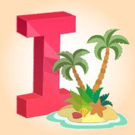 Alphabet and Island icon great for any use Vector EPS10