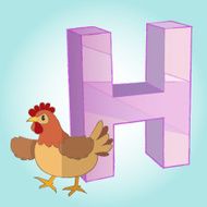 Alphabet and Hen icon great for any use Vector EPS10