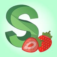 Alphabet and strawberry icon great for any use Vector EPS10