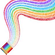 Colour pencils isolated on white EPS 10 N3