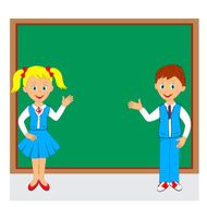 back to school boy girl and school board N2