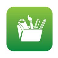 Tool of education design on green button clean vector