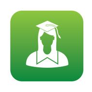 Student on green button background clean vector
