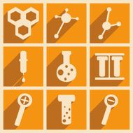 Flat with shadow concept and mobile application laboratory N2