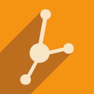 Flat with shadow icon and mobile applacation molecules N4