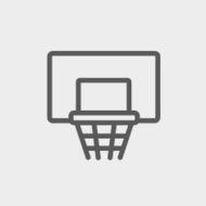 Basketball hoop thin line icon N3