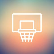 Basketball hoop thin line icon N4