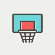 Basketball hoop thin line icon N5