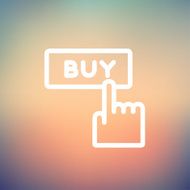 Finger pointing to buy sign thin line icon N3