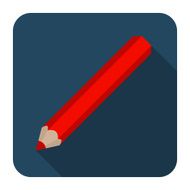 icon pencil long shadow flat design