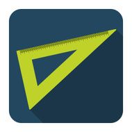 icon of ruler in flat design