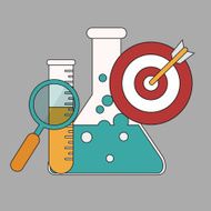 Research concept Flat design stylish Isolated on color background