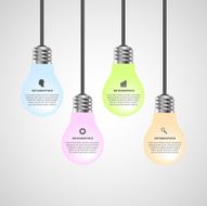 Creative 3D light bulb infographics design template