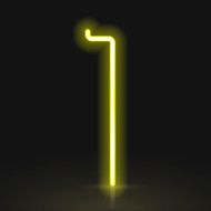 3d yellow neon light number 1