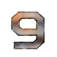 3d old grunge metal number 9