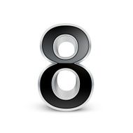 3d black metal number 8