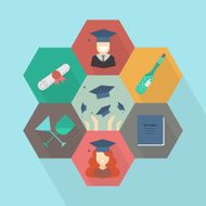 Graduation Celebration Icon Set