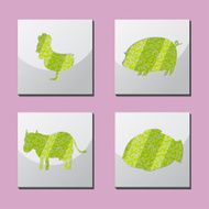 Animal Shape Frame Border Siluate Vector