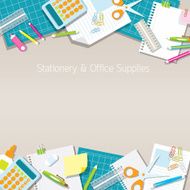 Office Supplies and Stationery Paper Background Frame N2