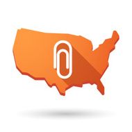 USA map icon with a clip