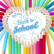 Colored pencils heart background EPS 10