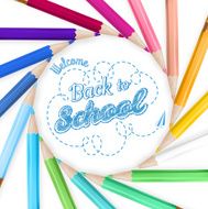 Frame with color pencils EPS 10 N3