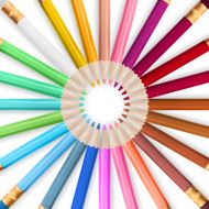 Frame with color pencils EPS 10 N5