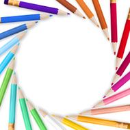 Frame with color pencils EPS 10 N6