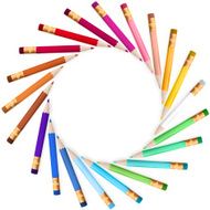 Frame with color pencils EPS 10 N7