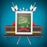 Tablet pc with books EPS 10