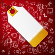 Hand draw sketch Sale with blank price tag
