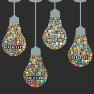 Light bulb design from icons infographics vector format