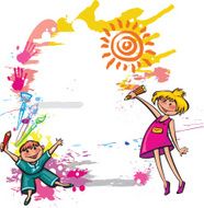 Colorful banner with children drawing N2