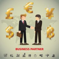 businessman handshake template modern info graphic